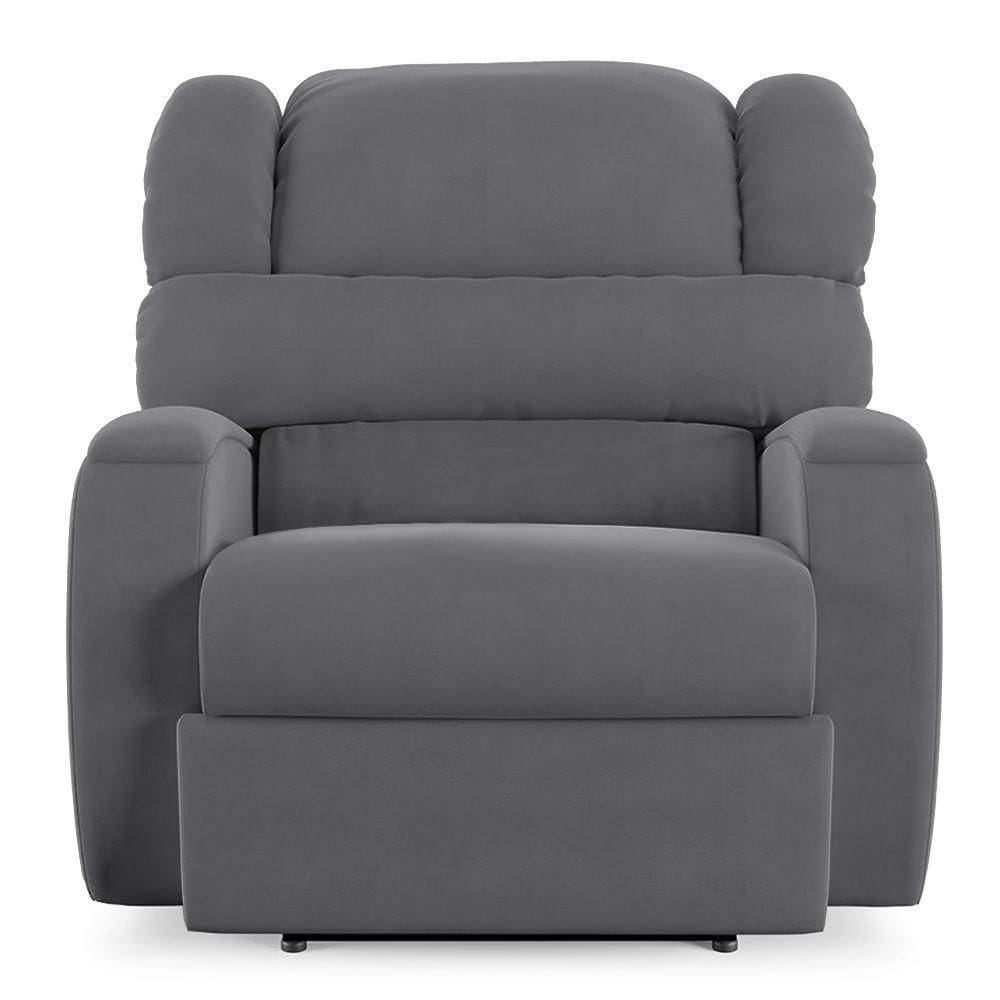 Poltrona Do Papai Reclinável Napoli Power Elétrica Usb Veludo Cinza Fh1