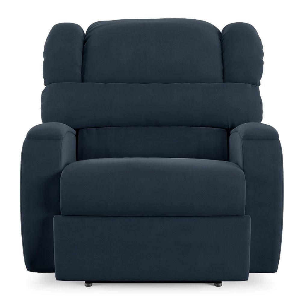 Poltrona Do Papai Reclinável Napoli Power Elétrica Veludo Fh1 Azul