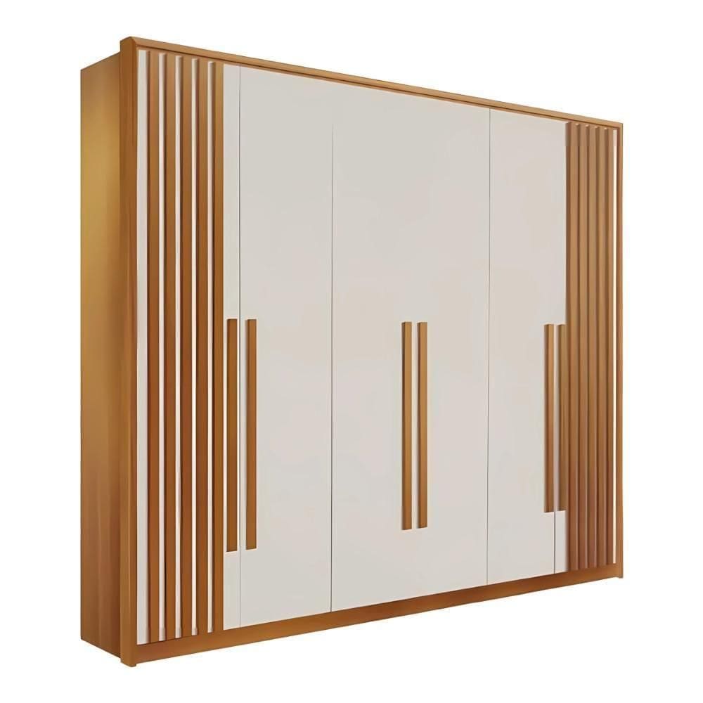 Guarda Roupa 6 Portas 6 Gavetas Anápolis Ripado Valverde Cinamomo Off White