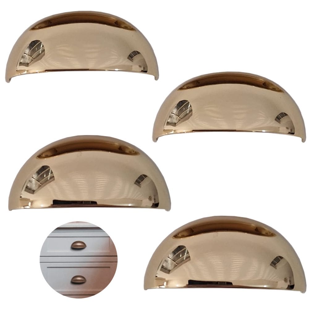 Puxador Concha Dourado Lisa Gruppa 64mm 4 Unidades