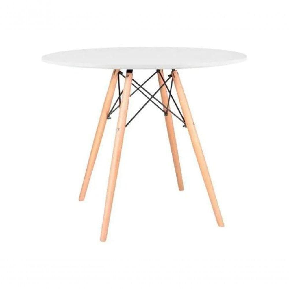 Mesa De Jantar Redonda Eames Eiffel 110cm Branca