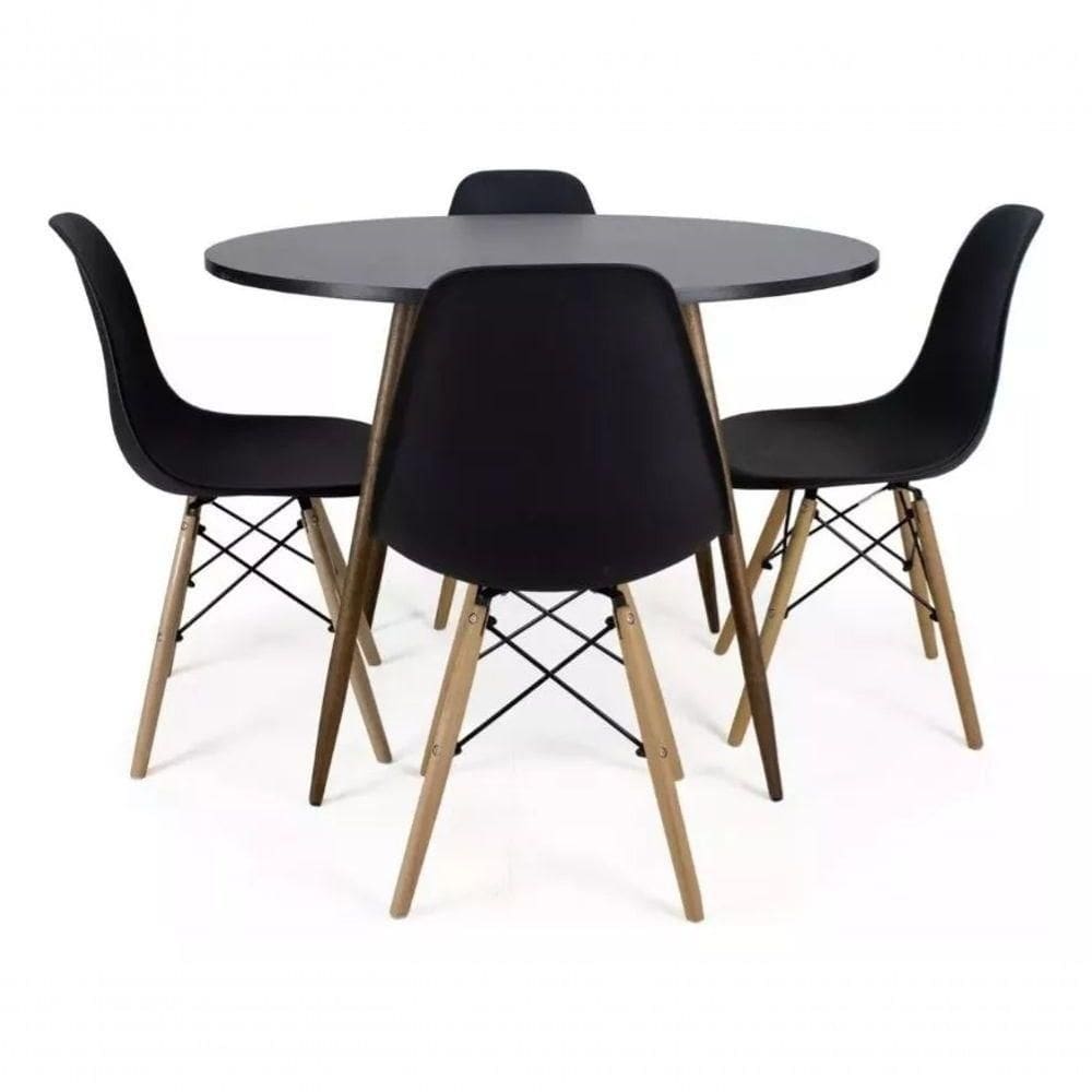 Conjunto De Mesa 100 Cm Com 4 Cadeiras Eames New