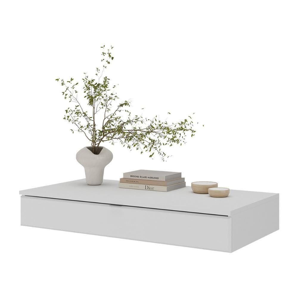 Aparador 90cm Suspenso Com 1 Gaveta Multimóveis CR50100 Branco