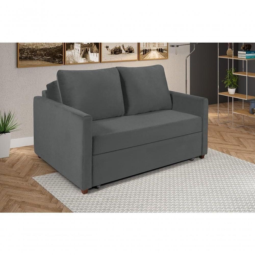 Sofá Cama Hope D33 Suede Casal Império Cinza 380