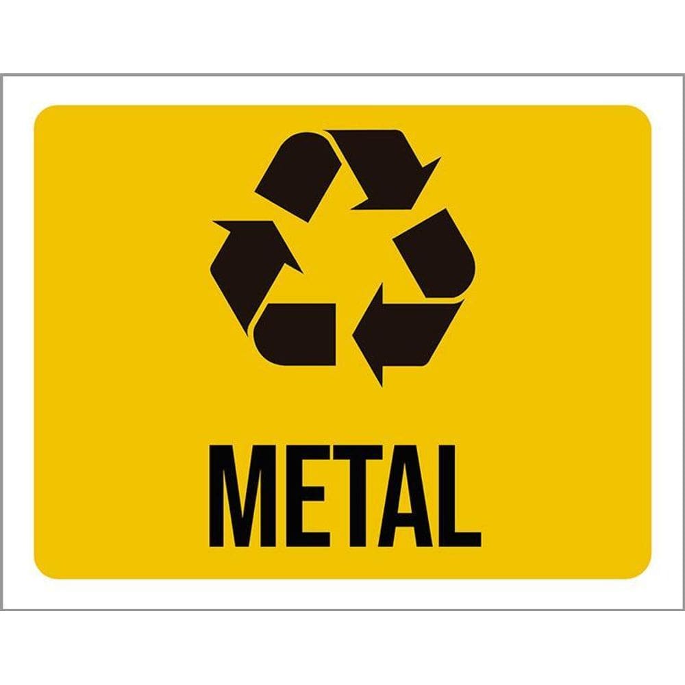 Kit 3 Placas Sinalização Reciclagem Metal