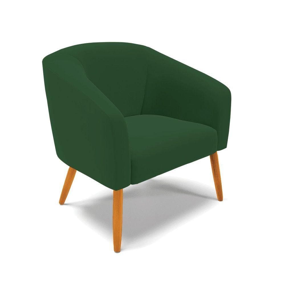 Cadeira Sala De Jantar Pé Palito Castanho Stella Veludo D03 - D`rossi Cor Verde