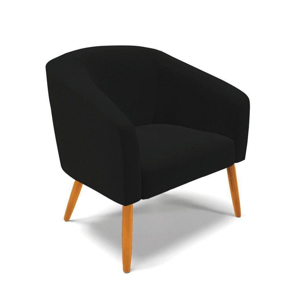 Cadeira Sala De Jantar Pé Palito Castanho Stella Linho D03 - D`rossi Cor Preto
