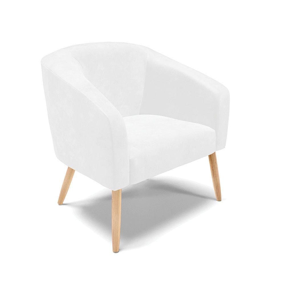Cadeira Sala De Jantar Pé Palito Natural Stella Sintético Pu D03 - D`rossi Cor Branco