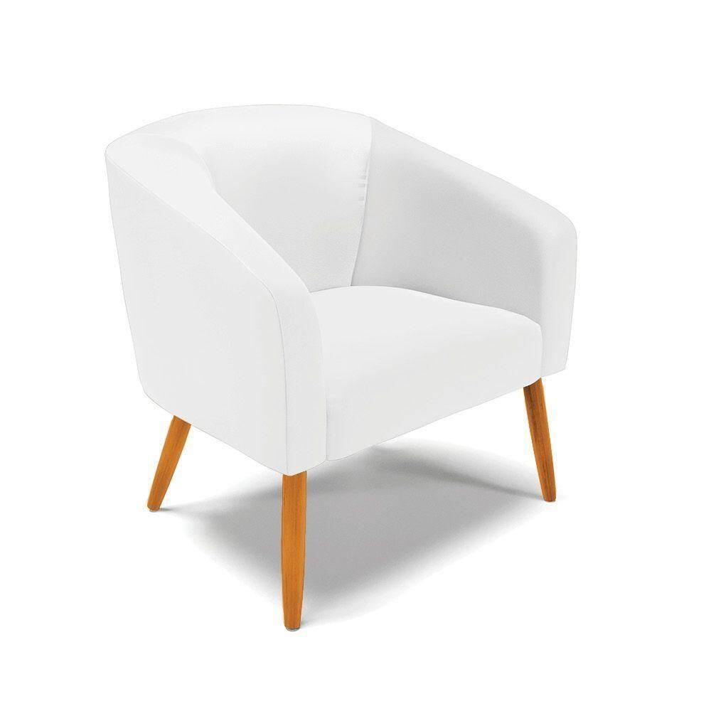 Cadeira Sala De Jantar Pé Palito Castanho Stella Sintético D03 - D`rossi Cor Branco