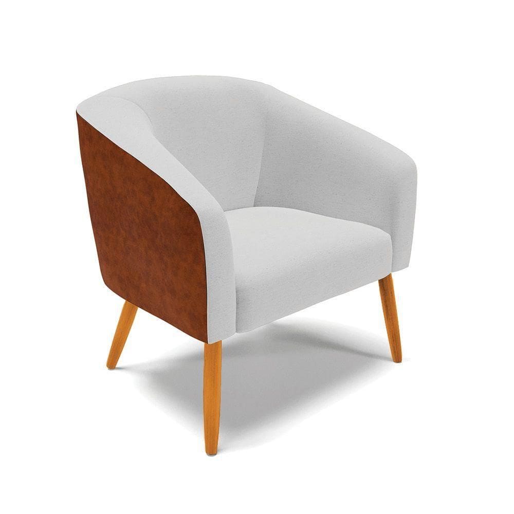 Cadeira Sala De Jantar Pé Palito Castanho Stella Noz/linho D03 - D`rossi Cor Cinza