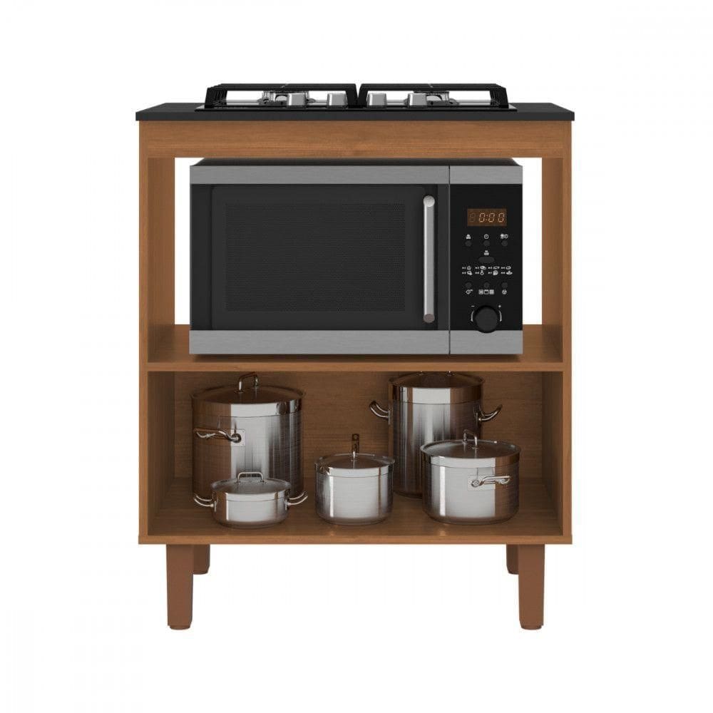 Balcão Master Para Cooktop 4 Bocas E Forno Cinamomo Preto Cinamomo Com Preto
