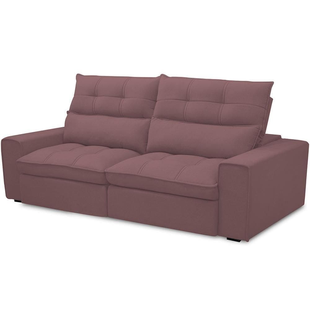 Sofá Retrátil Reclinável Para Sala De Estar Living 210cm Dimas F04 Veludo Lilás