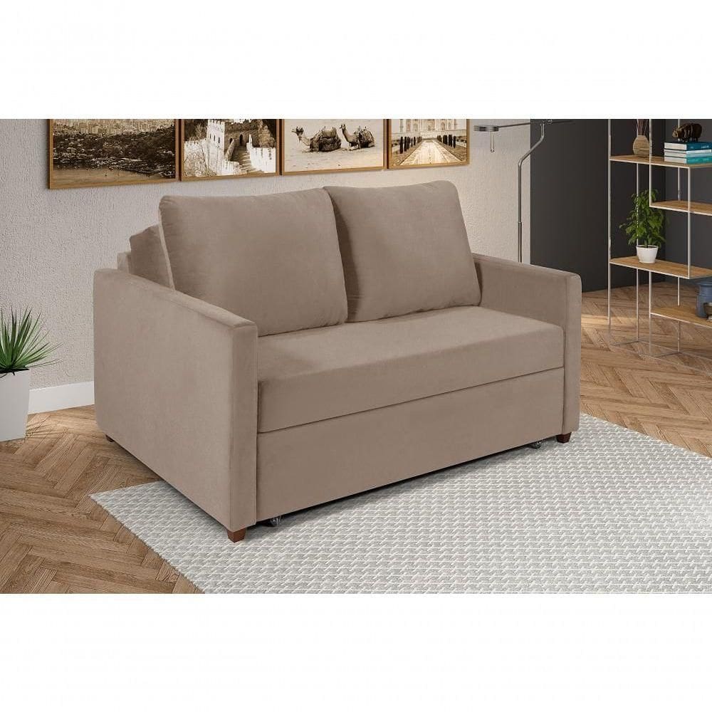 Sofá Cama Hope D33 Suede Casal Império Chocolate 377