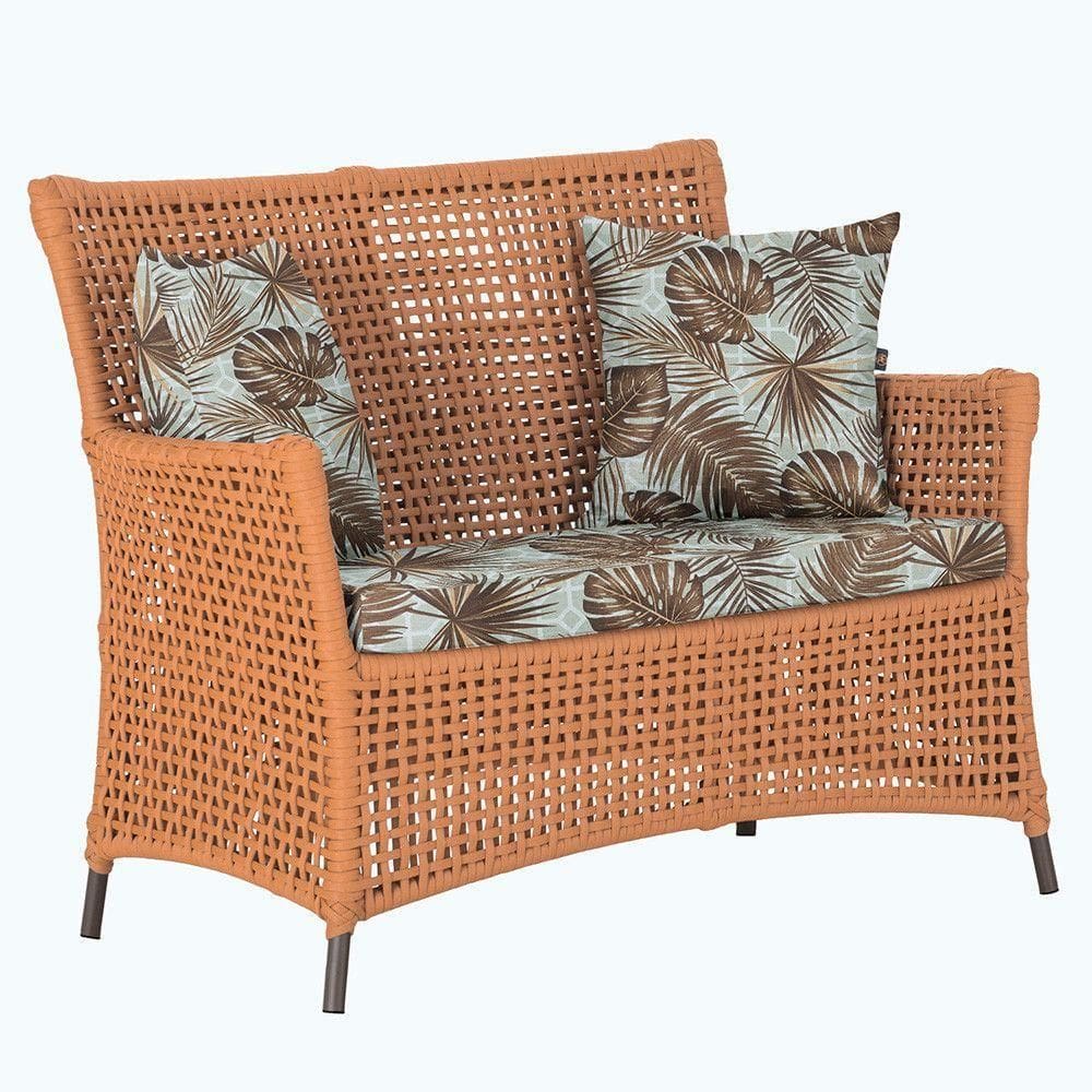 1 Sofá área Externa Igapó Alumínio Marrom Corda Náutica E6 Terra Cota