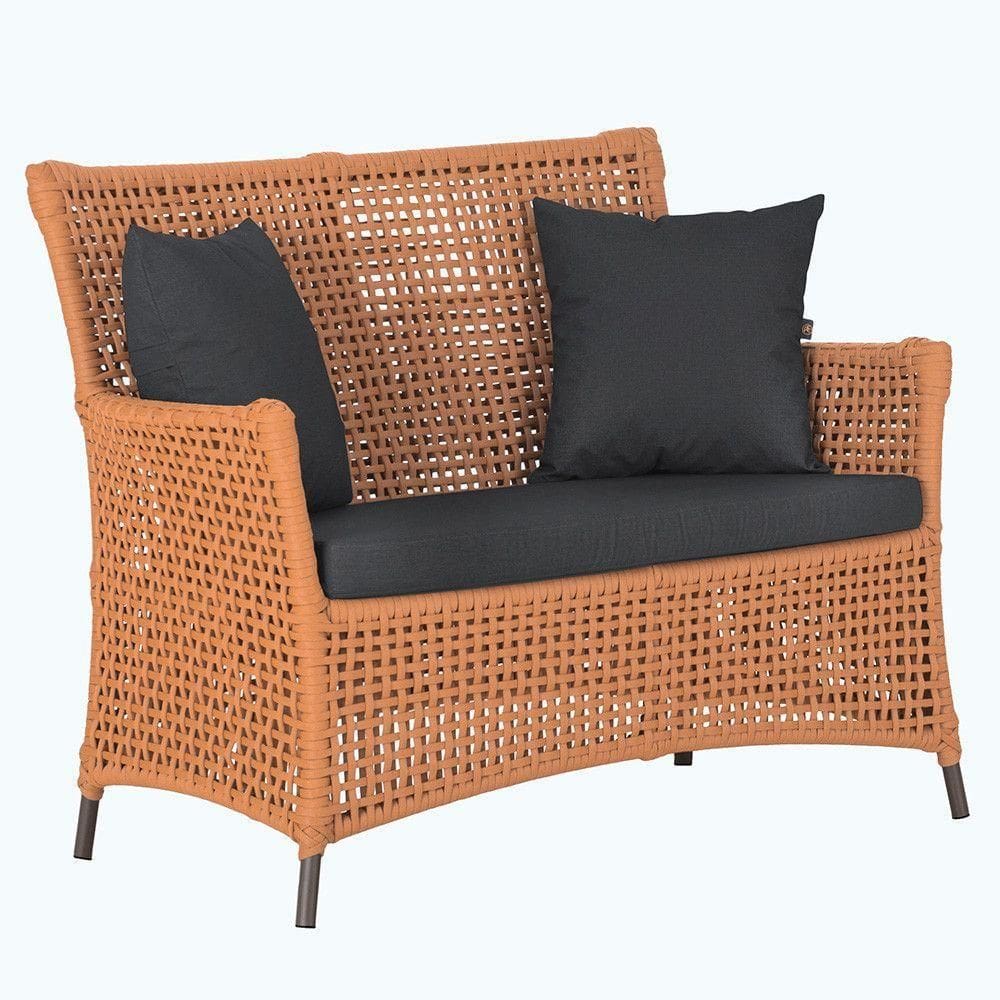 1 Sofá área Externa Igapó Alumínio Marrom Corda Náutica E11 Terra Cota