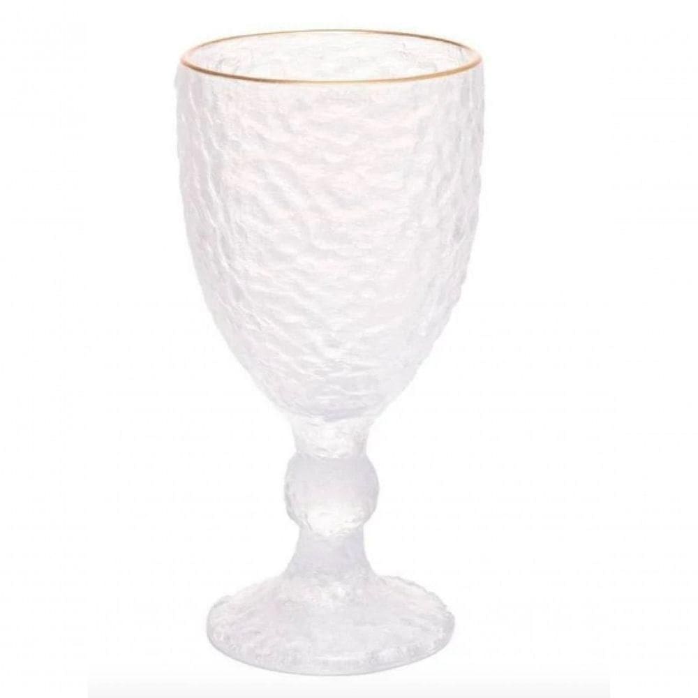 Taça De água Cristal Com Fio De Ouro 320 Ml - Lyor