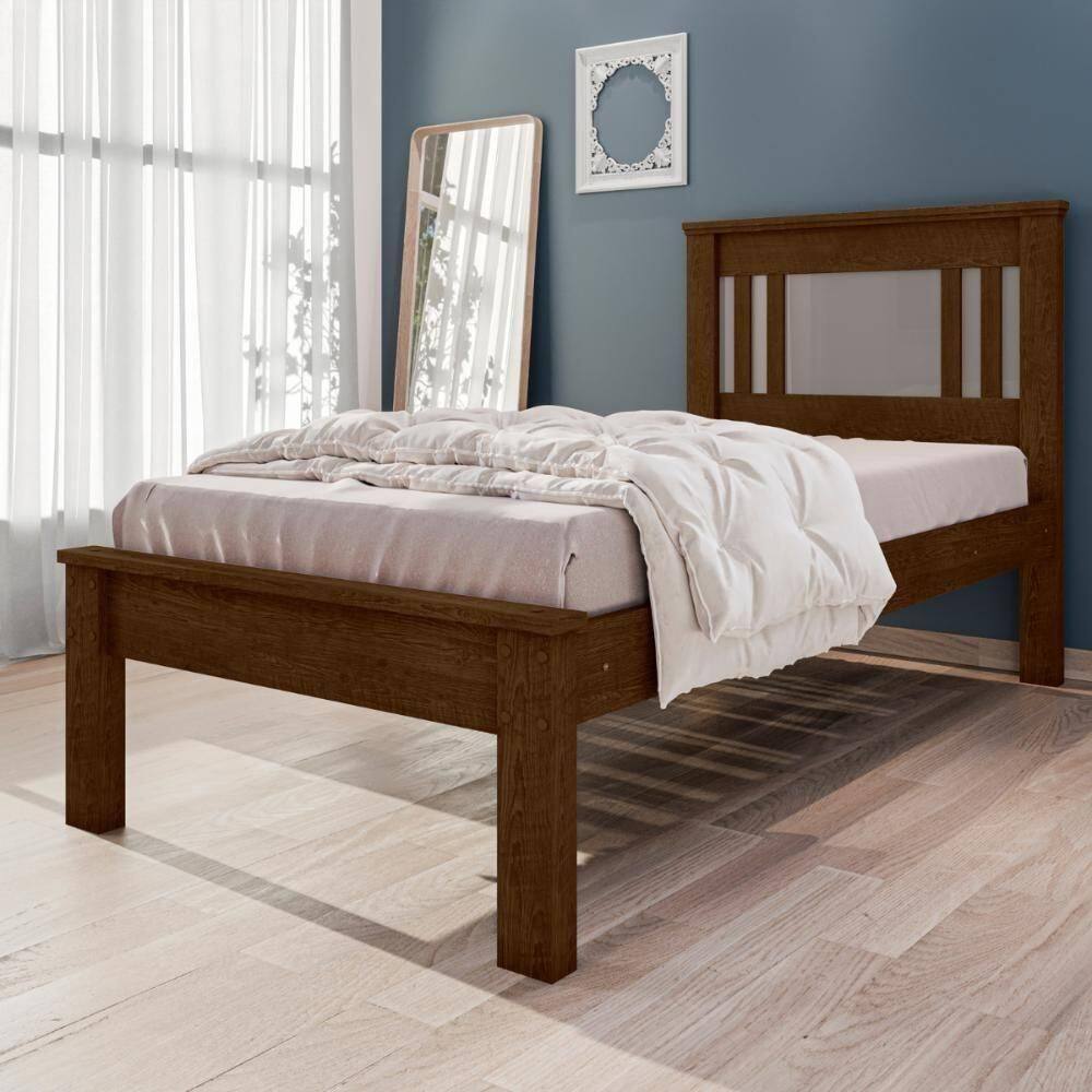Cama De Solteiro  Com Colchão Maricá Malbec Off White