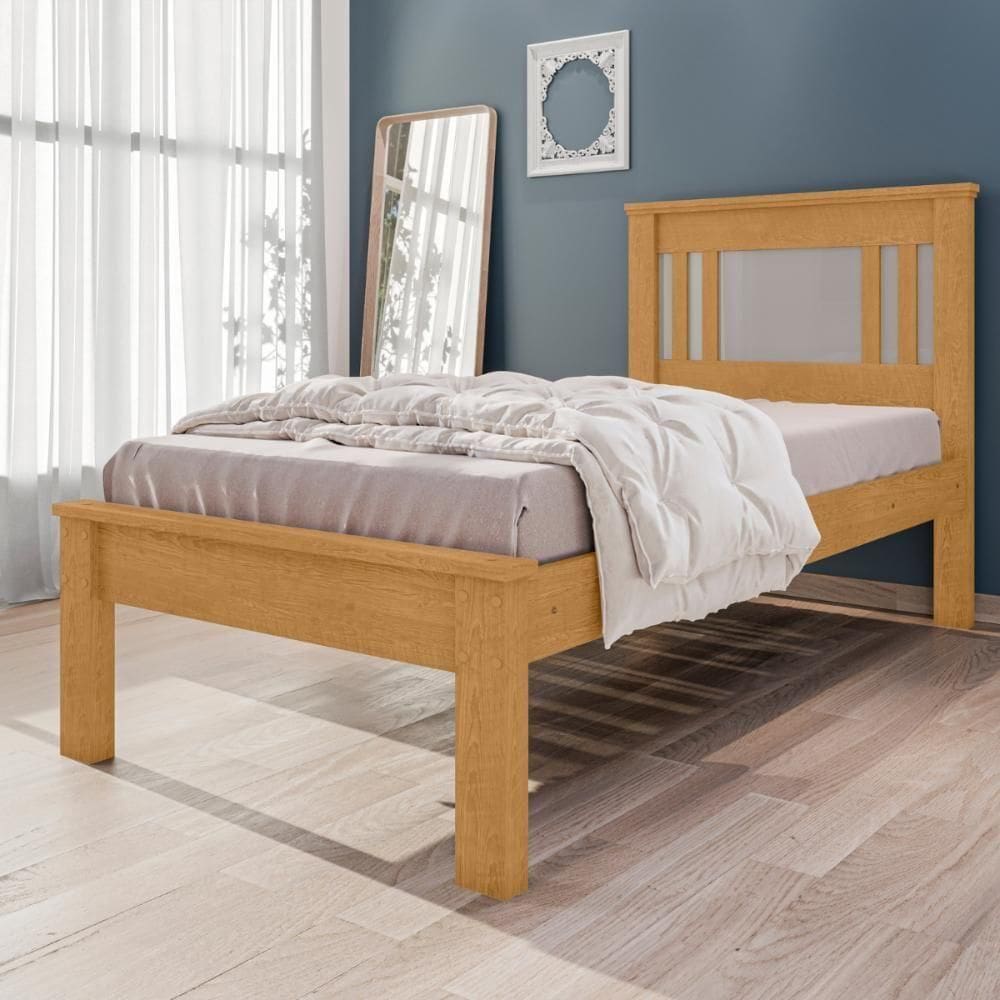 Cama De Solteiro Com Colchão Maricá Naturalle Off White