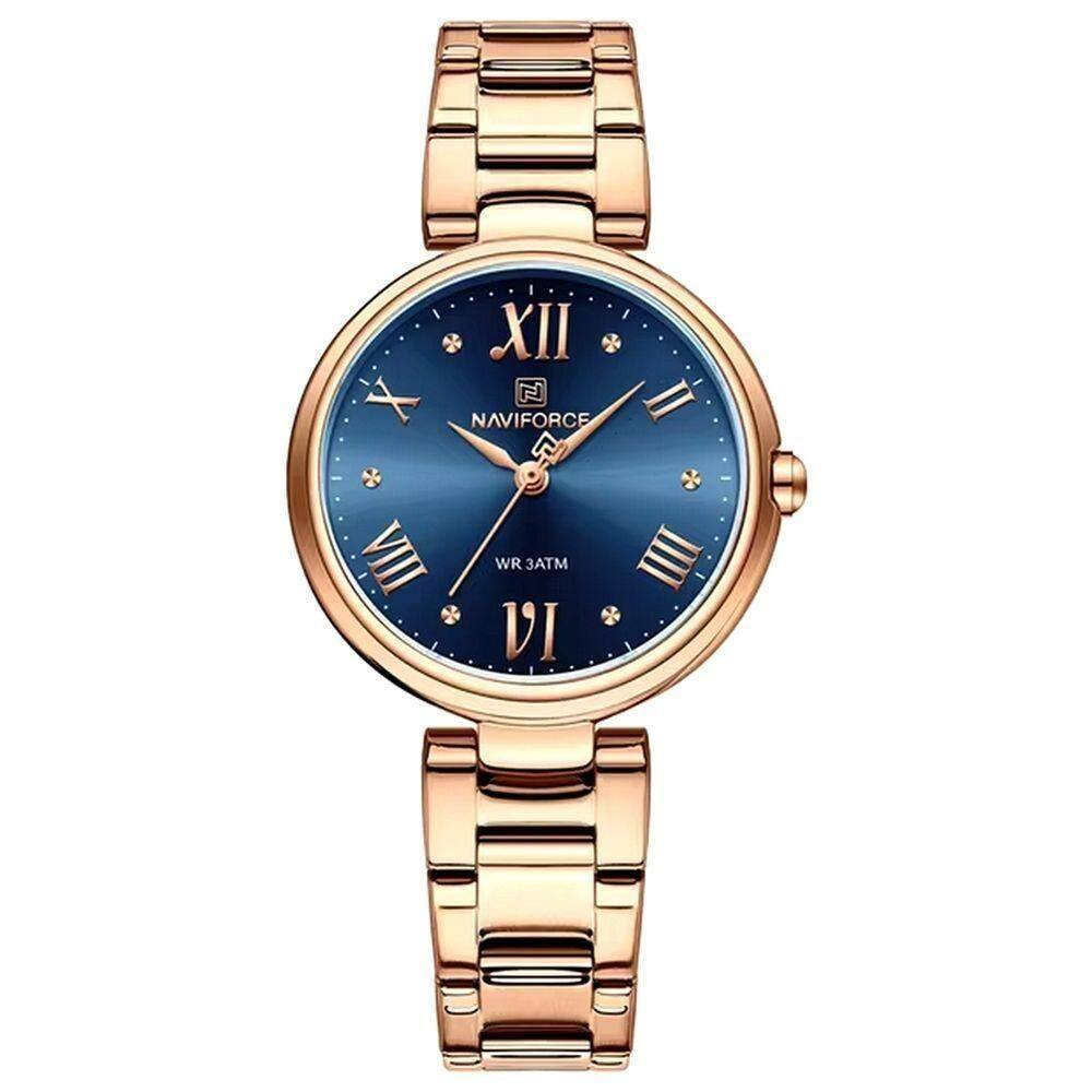 Relógio De Pulso De Aço Inoxidável Feminino Minimalista Criatvo Impermeavel Azul