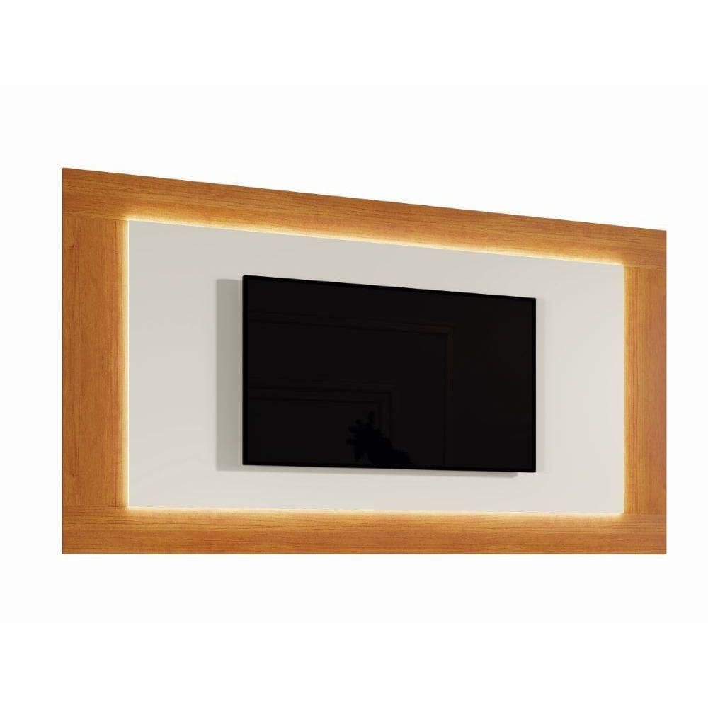 Painel Grecia 1,80x1,30m Com Led Para Tv 65" Cor:naturalle/off