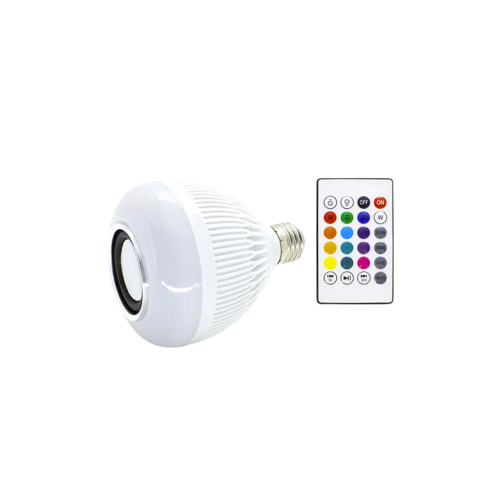 Lâmpada Bulbo Led E27 Bivolt Musical Rgb Bluetooth Com Controle - Apollo