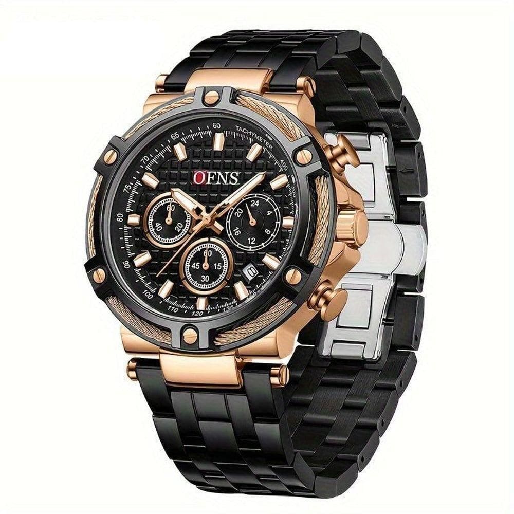 Relógio De Quartzo Resistente à água 3atm Mostrador Redondo Preto