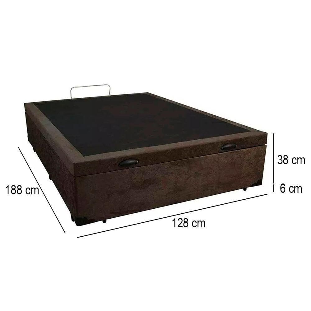 Cama Box Baú Viúva Serene Suede Marrom 44x128x188