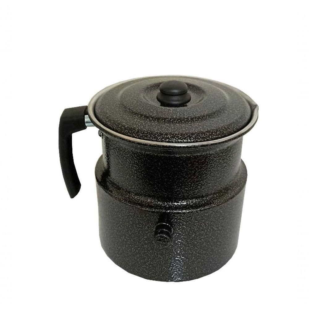 Leiteira Fervedor De Leite Com Apito 2l Preta Craqueada