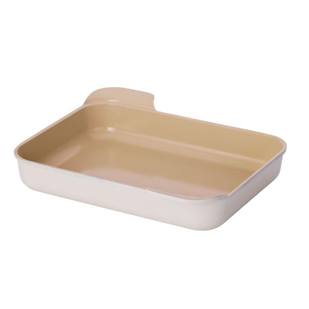 Assadeira 397x316mm/6l - Neoflam, Pérola, Alumínio Injetado, Revestimento Cerâmico Fika