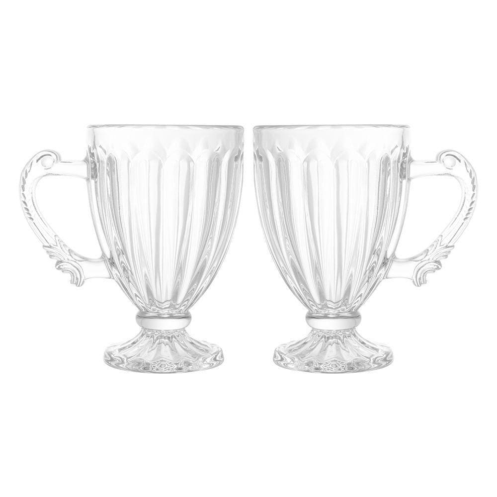 Jogo 2 Xícaras De Café Vidro Transparente Imperial Cristal 100ml Lyor