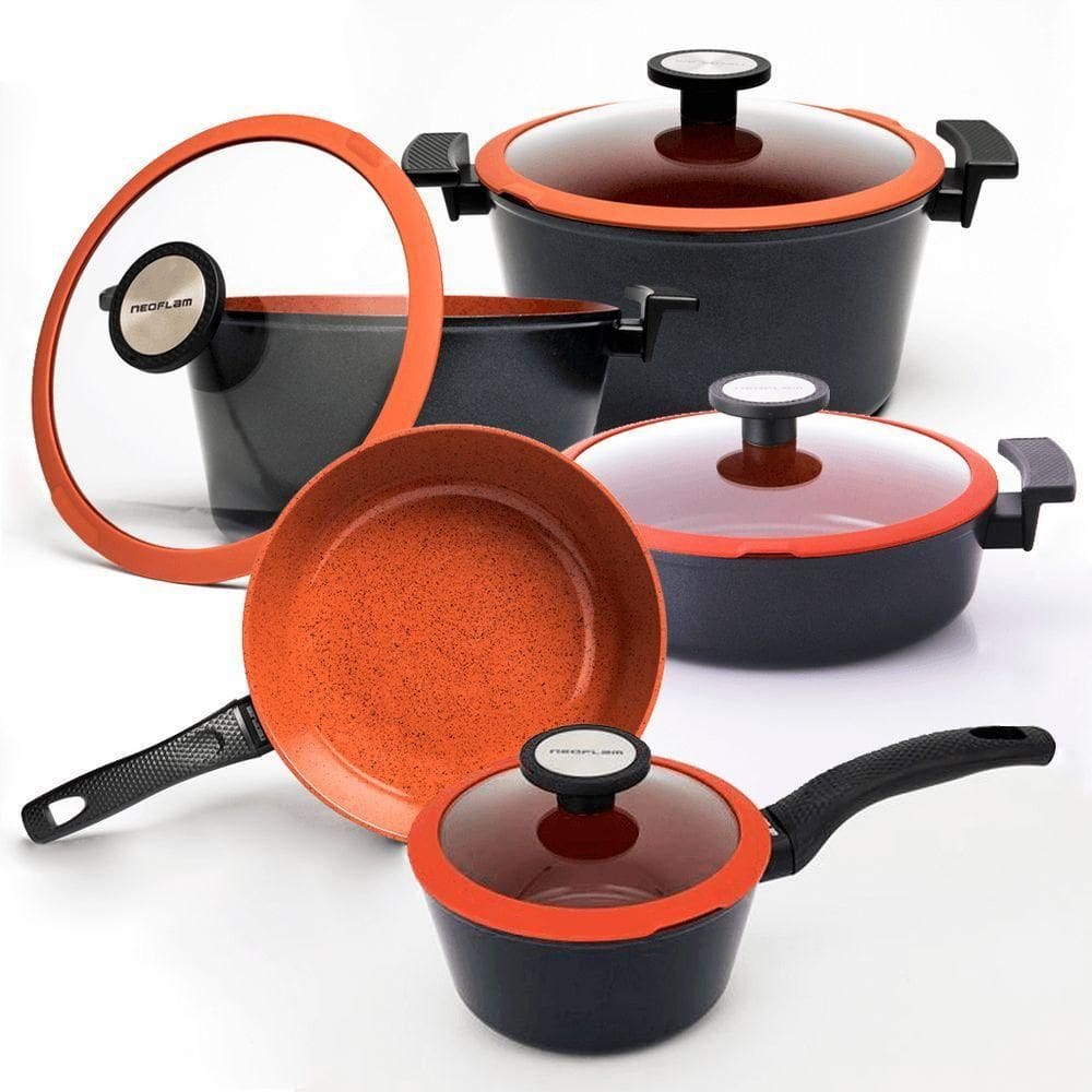 Conjunto De Panelas 5 Peças De Chef Em Cerâmica Para Indução Neoflam