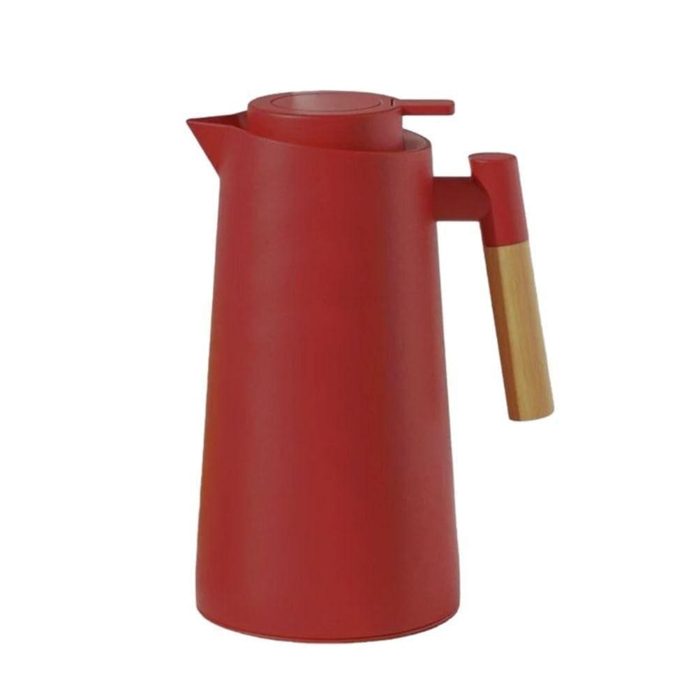 Garrafa Térmica Design Cabo Madeira Botão Abre Fácil Massala - Vivaflor Decor