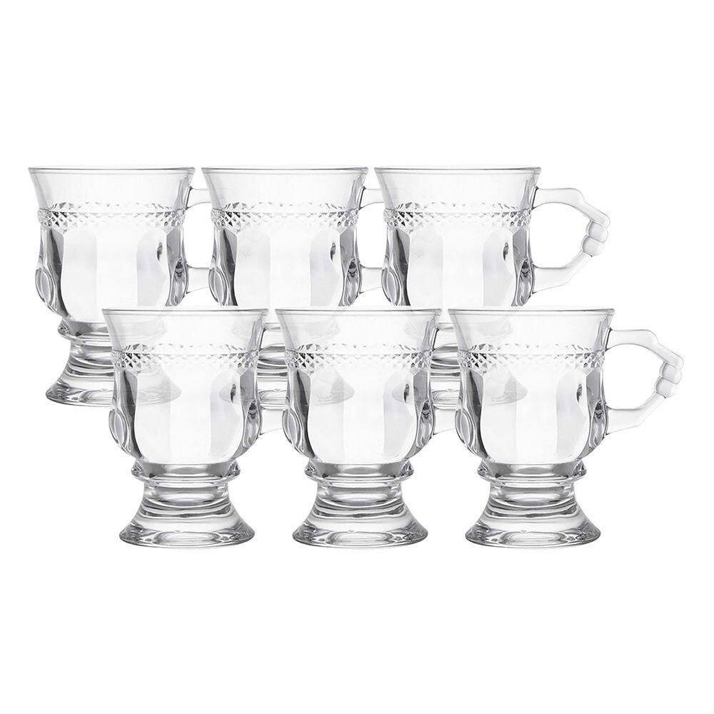 Jogo 6 Caneca De Café 117ml Hanover Vidro Cristalino Transparente Xícara Em Casa Tem
