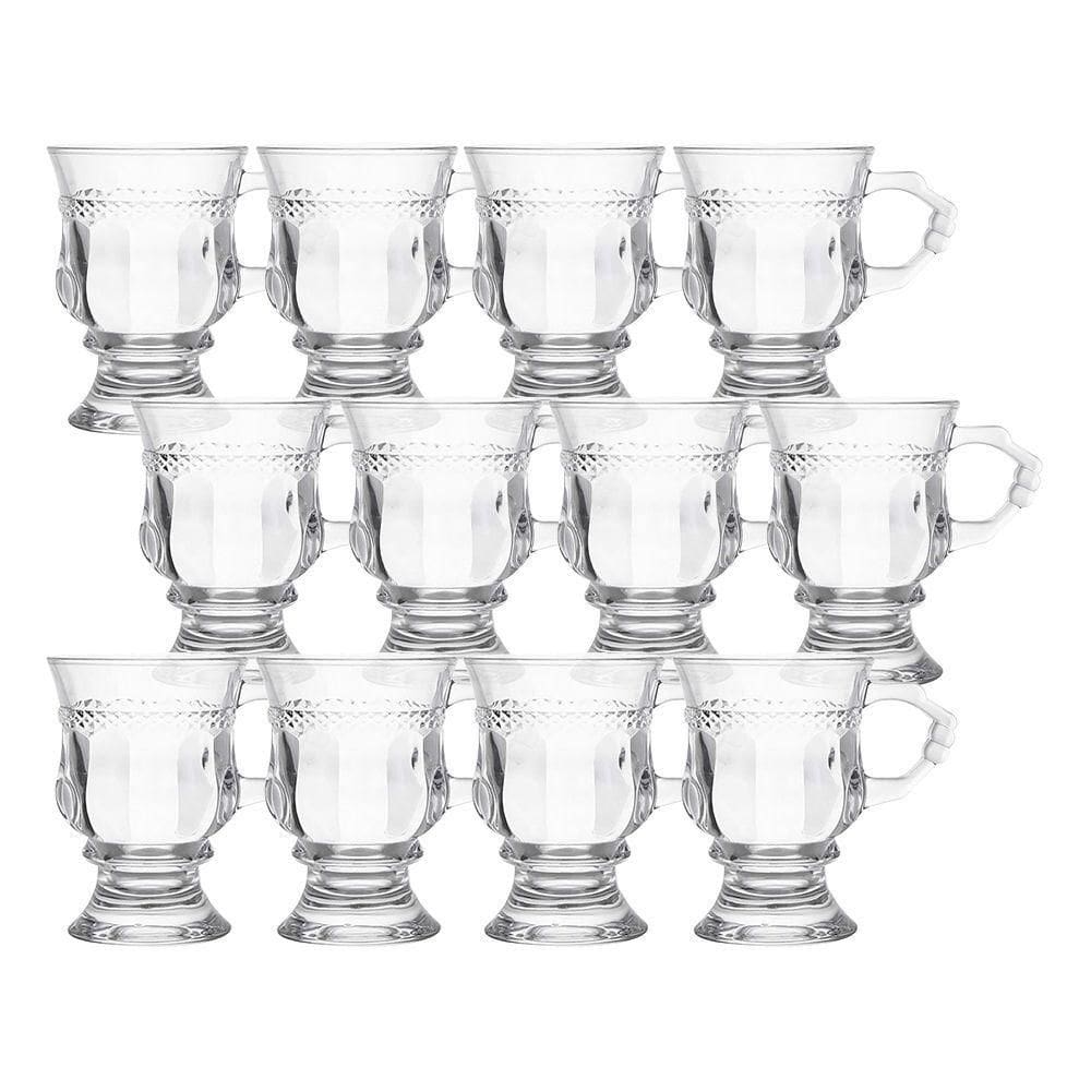 Jogo 12 Caneca De Café 117ml Hanover Vidro Cristalino Transparente Xícara Em Casa Tem