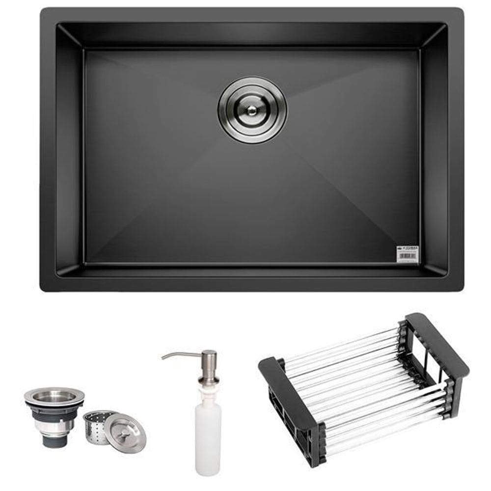 Cuba Preta Quadrada Inox Cozinha Pia Embutir Sobrepor