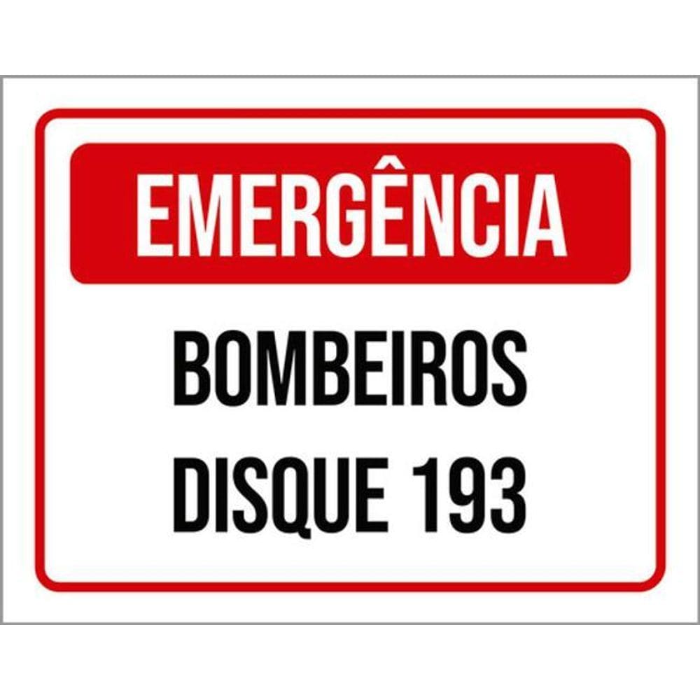 Kit 3 Placas Emergência Bombeiros Disque 193
