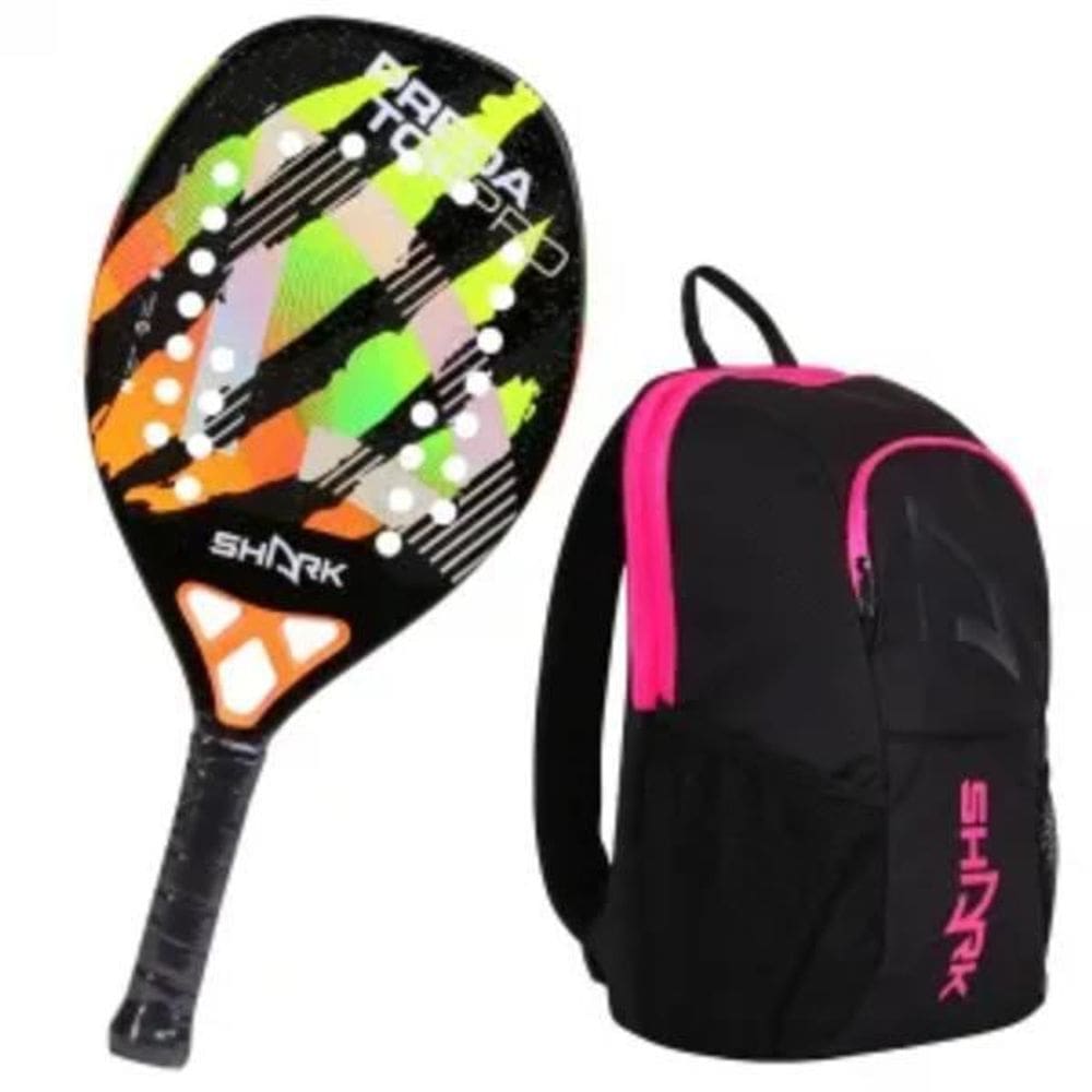 Raquete Beach Tennis Shark Predator 22Mm 2025 + Mochila Tour