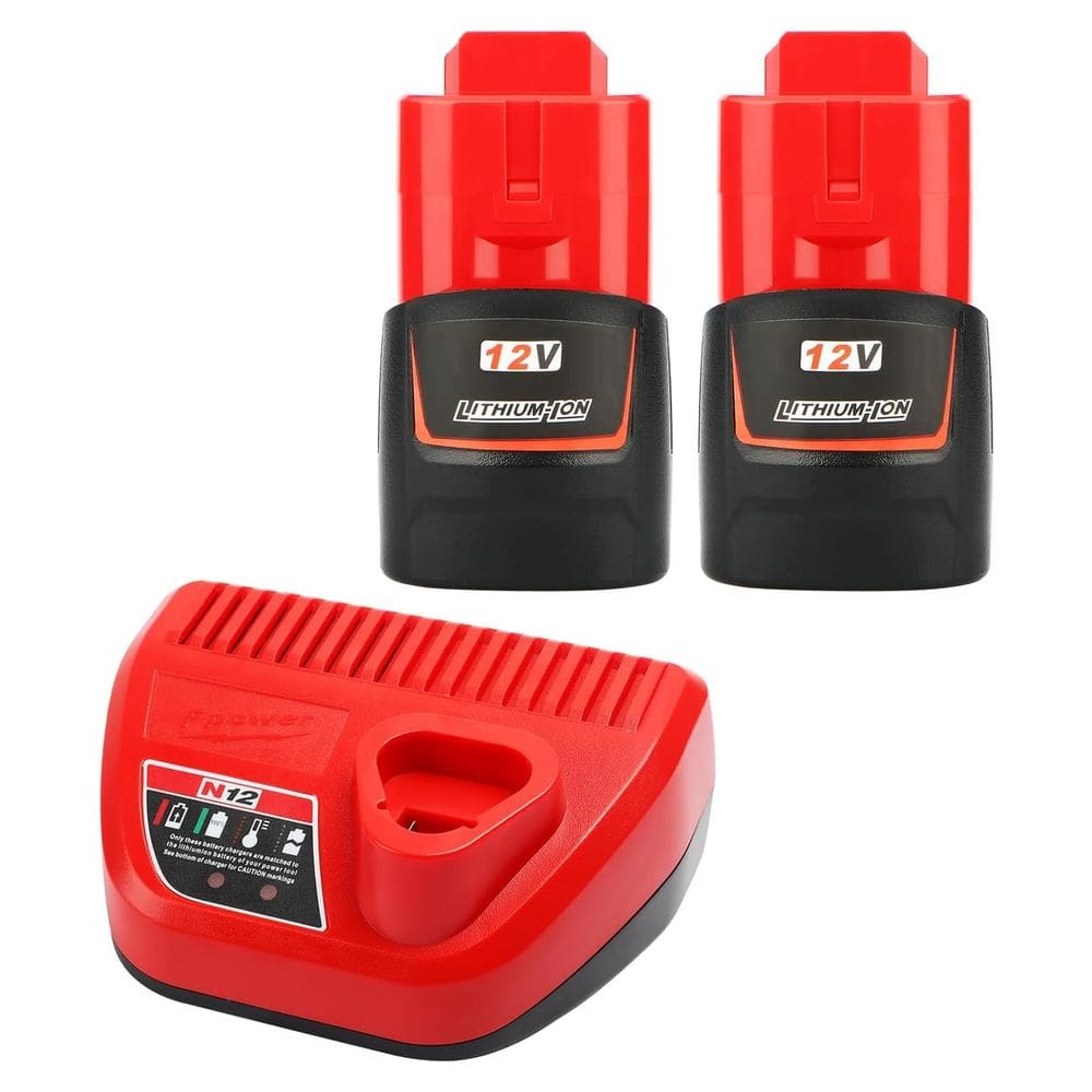 Kit de bateria e carregador TENMOER 12V 3.0Ah para Milwaukee M12
