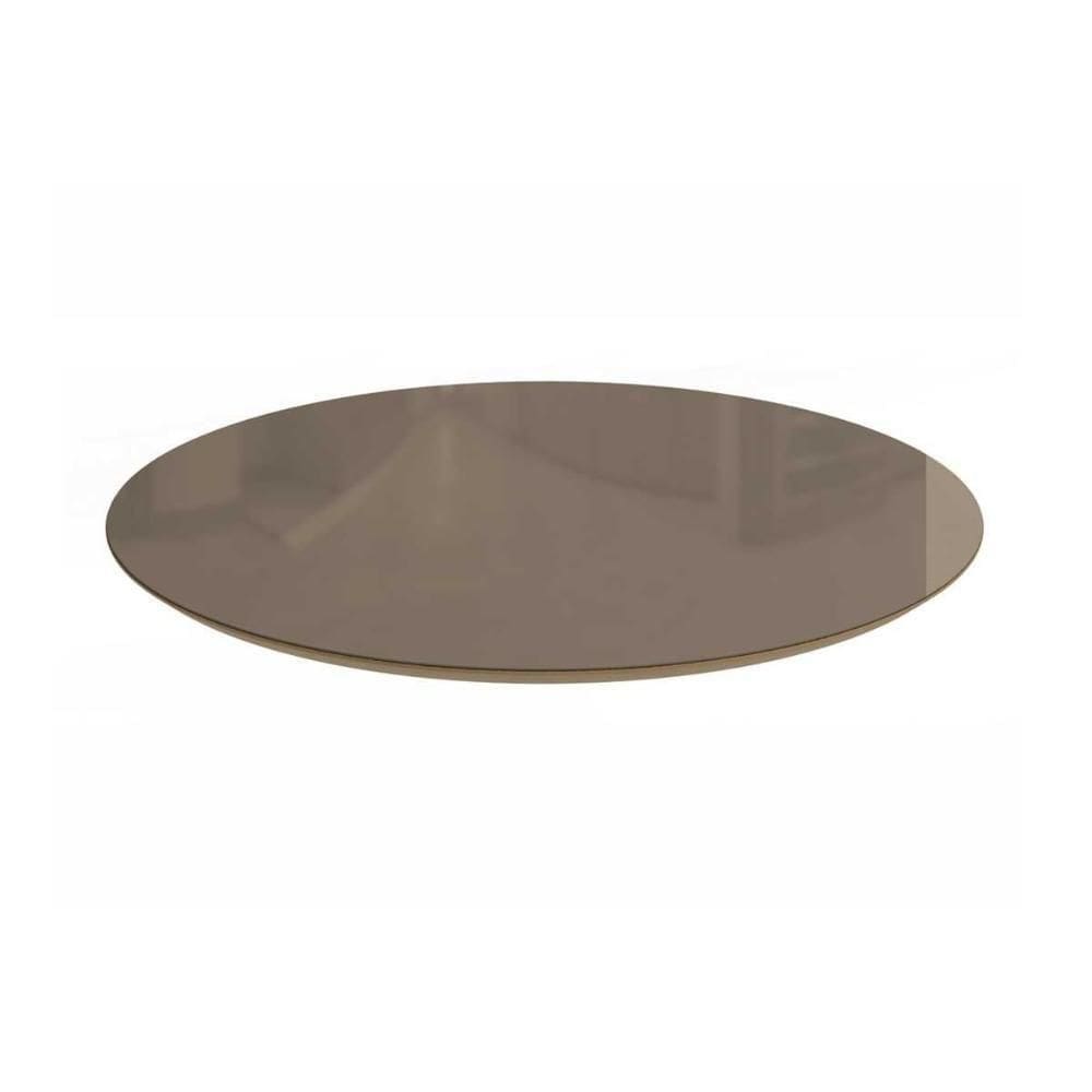 Tampo Mesa Sala De Jantar Madeirado C/vidro Ta60 Redondo 120x120cm Nogueira C/ Vidro Bronze - Kappesberg
