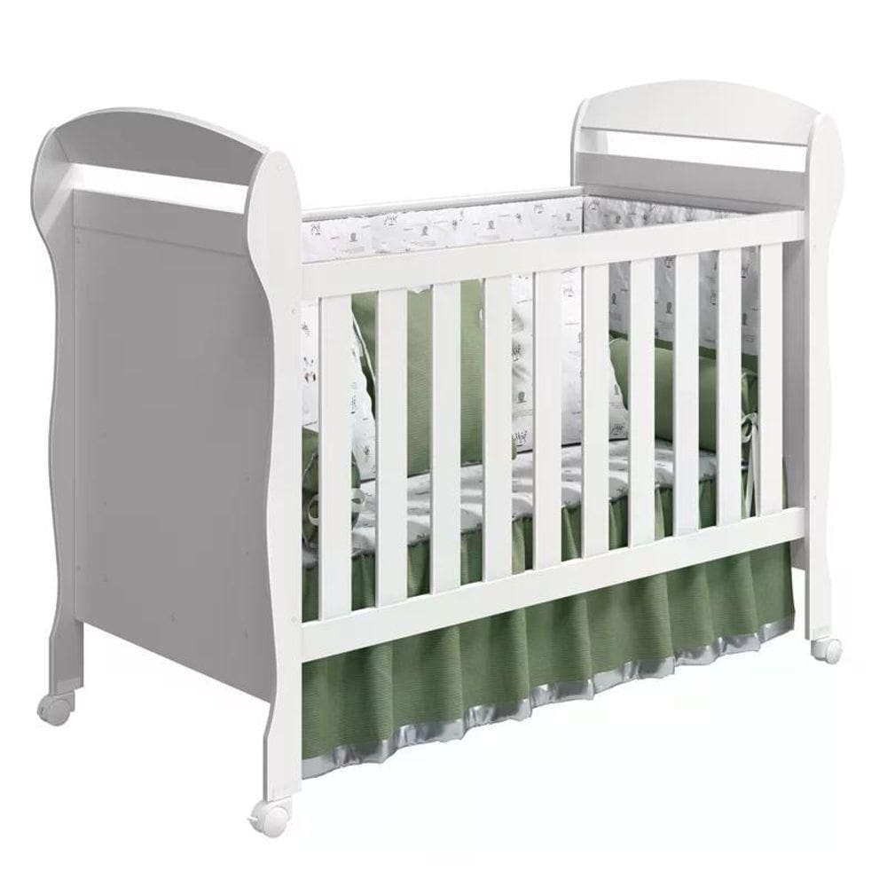 Berço Mini Cama Danny Branco Fosco - Reller Móveis Branco Fosco