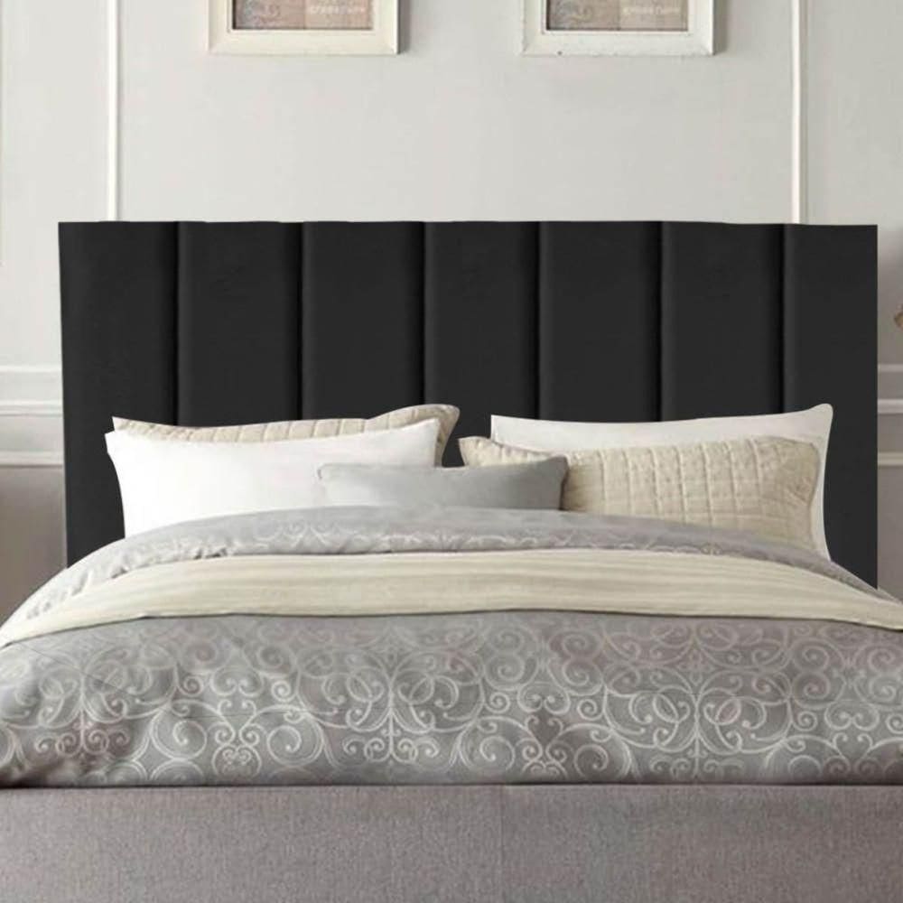 Cabeceira Estofada De Cama Casal 140 Cm Eloá Linho E Frame Cor:preto