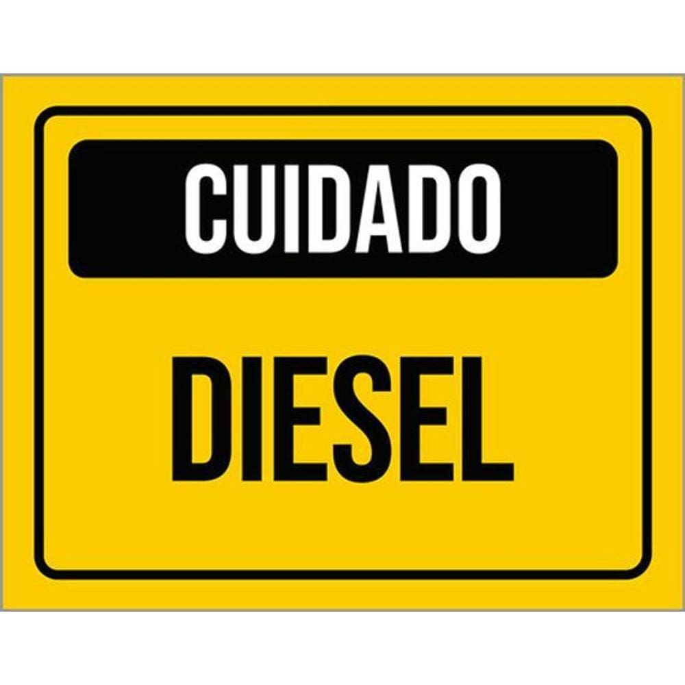 Kit 3 Placas Sinalização - Cuidado Diesel