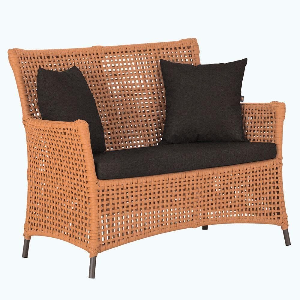 1 Sofá área Externa Igapó Alumínio Marrom Corda Náutica E9 Terra Cota