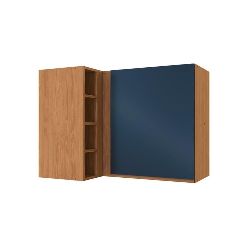 Armário De Cozinha Modulado Canto Reto Ciela R647 C/ 1 Porta 98cm Canela/azul Profundo - Kappesberg