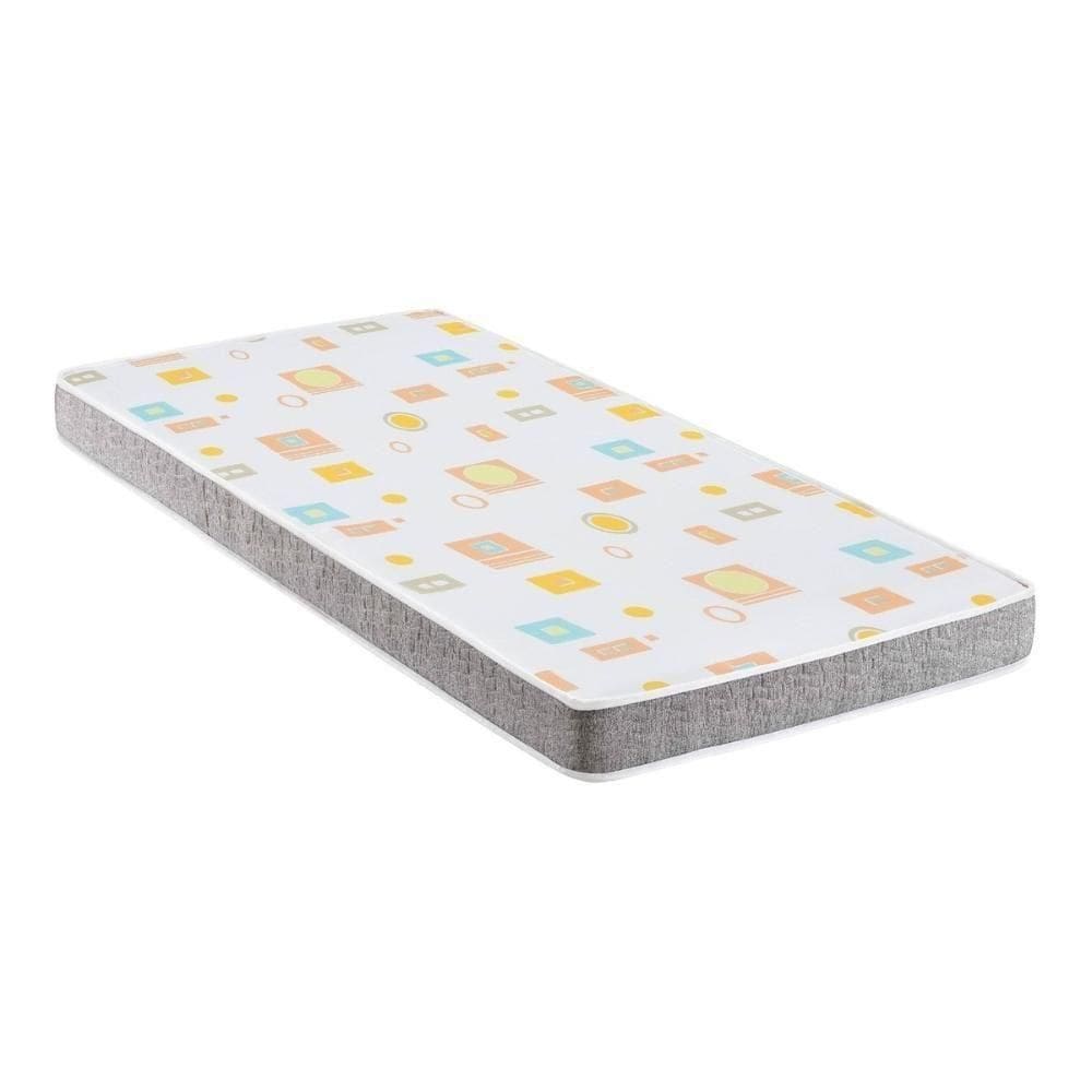 Colchão De Solteiro Com Espuma D20 78x188cm Inducol Cr452a Branco/cinza Branco/cinza