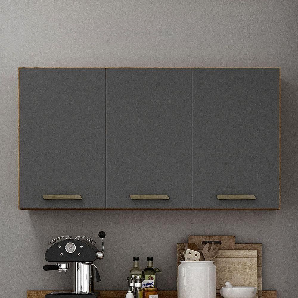 Armário Aéreo 120 Cm 3 Portas São Luis Valdemóveis Cinamomo/grafite