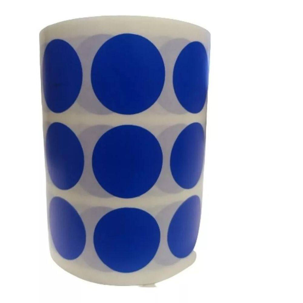 Etiqueta Adesiva Bolinha Colorida Azul Escuro 25Mm 2,5 Cm