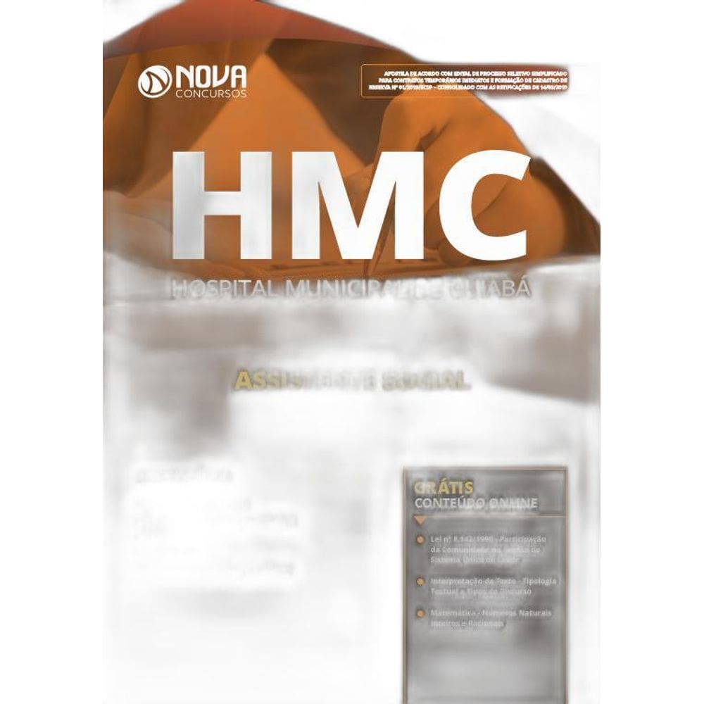 Apostila HMC MT 2019  Assistente Social