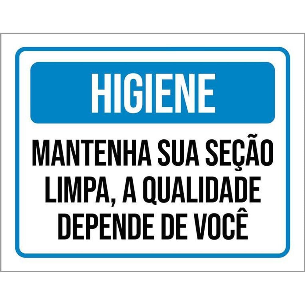 Placa Higiene Mantenha Sua Seção Limpa 36X46