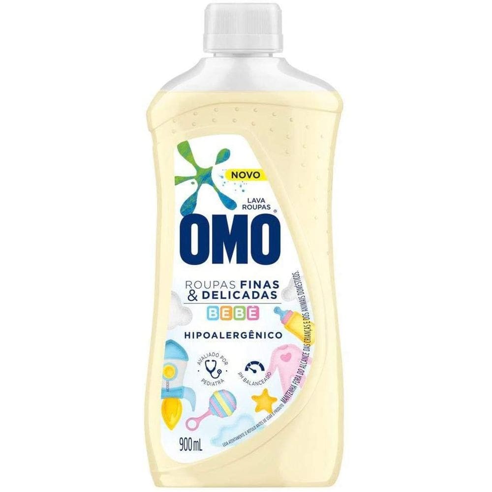 Lava Roupas Líquido Roupas Finas E Delicadas Bebê Omo 900Ml